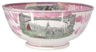 A Sunderland lustre bowl, mid 19th century