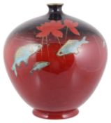 A Royal Doulton flambe vase