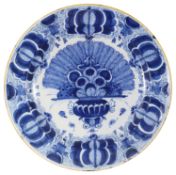 A Dutch delft blue and white 'Peacock' pattern charger