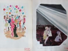 Smilby, Francis Wilford-Smith forty coloured 'Dating' themed original artists rough sketches