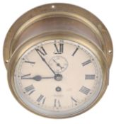 A Sestrel brass cased bulkhead ship's clock