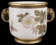 A Royal Worcester twin handled jardiniere, circa 1882