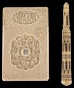A 19th c. Cantonese ivory card case (2)