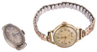 A 18ct white gold ladies cocktail wristwatch; one other (2)