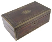 A Vict. rosewood and brass writing slope