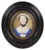 A 19th c. portrait miniature of a young girl