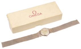A 9ct gold Omega gentleman's wristwatch, with mesh bracelet