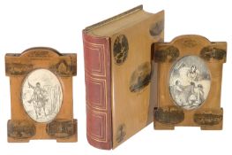 Two Mauchline ware photo frames;Mauchline ware photograph album (3)
