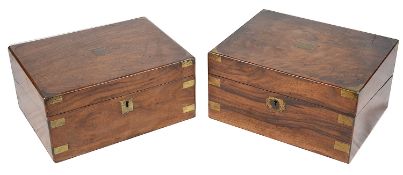 Two Victorian mahogany writing slopes