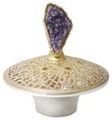 Stuart Leslie Devlin parcel-gilt-silver rose bowl centrepiece with cover, hallmarked London 1975