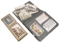 Two Edwardian postcard albums and a quantity of loose cards (qty)