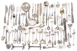 A collection of Victorian and later silver flatware