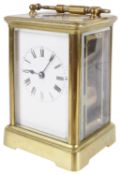 A four glass brass striking carriage clock, 20th century