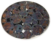 Stuart Leslie Devlin parcel-bronzed-silver candle table centrepiece bowl, hallmarked London 1976