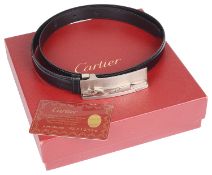Cartier Panther motif leather belt, with red Cartier box