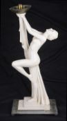 An Art Deco Leonardi plaster table lamp, 1930's