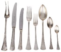 An extensive suite of Austrian silver flatware, late 19th/early 20th century