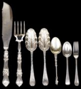 A small selection of Georgian and later silver flatware