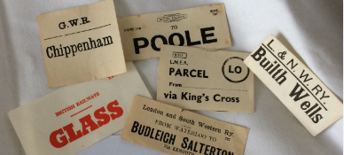 A small collection of vintage Railway paper luggage labels