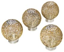 Stuart Leslie Devlin set of four parcel-gilt-silver candle holders, hallmarked 1970