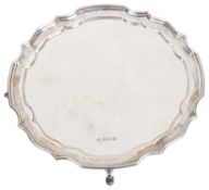 A contemporary silver waiter, hallmarked Sheffield 1975