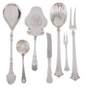 A collection of Norwegian silver flatware
