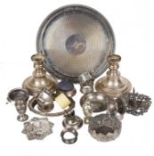 A miscellaneous collection of Victorian and later silver and silver plated wares