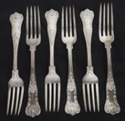 A set of six American silver table forks, hallmarked Birmingham 1904