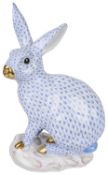 A large Herend porcelain model of a rabbit, 20th century