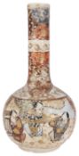 A small Japanese satsuma bottle vase, Meiji period