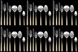 Stuart Leslie Devlin suite of parcel-gilt silver flatware, hallmarked London 1972/1974/1975
