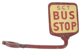 A S.C.T. Bus Stop lamp post sign