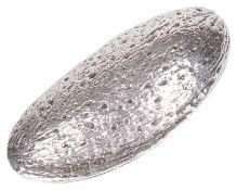 A Sarah Jones silver almond nut box, hallmarked London 1985