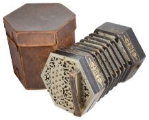 A cased 39 key Concertina by C. Jeffries