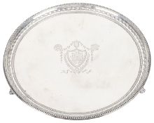 A Victorian silver salver, hallmarked Sheffield 1897