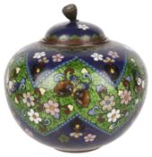 A Japanese cloisonné jar and cover, Meiji period