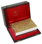 Stuart Leslie Devlin cased parcel-gilt-silver cigarette box, hallmarked London 1971