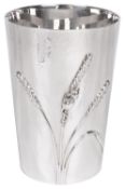 A Sarah Jones silver beaker, hallmarked London 1984