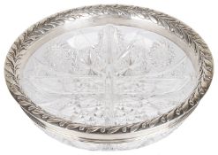 A Tiffany & Co silver cut glass sectional bowl, hallmarked with Import mark