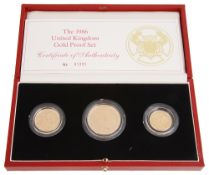 A cased 1986 UK 22ct Gold Proof Set