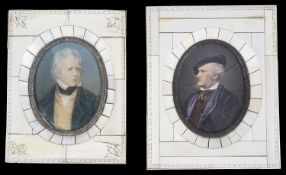 Two portrait miniatures on ivory, late 19th century