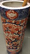 A late 19th century Japanese pottery Imari umbrella stand
