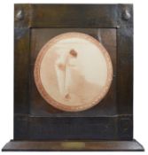 An Arts and Crafts copper frame with sepia print