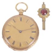 An 18k gold open faced pocket watch