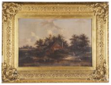 Continental School, 19th century 'A river scene', oil on canvas