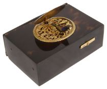 A Swiss tortoiseshell singing bird musical box, 19th century