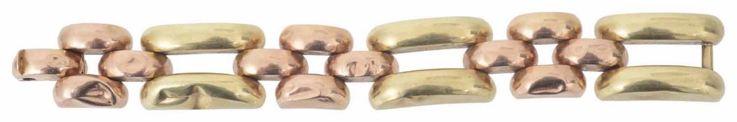 A large Continental .585 two colour gold bracelet