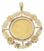 A George IV 1912 fine gold sovereign pendant