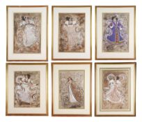 Donato Forte (Italian), circa 1988, collection of six ballet costume designs for Hamlet & others