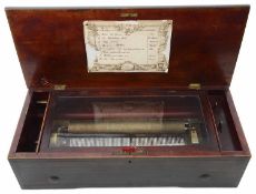 A cylinder musical box, Swiss c1880